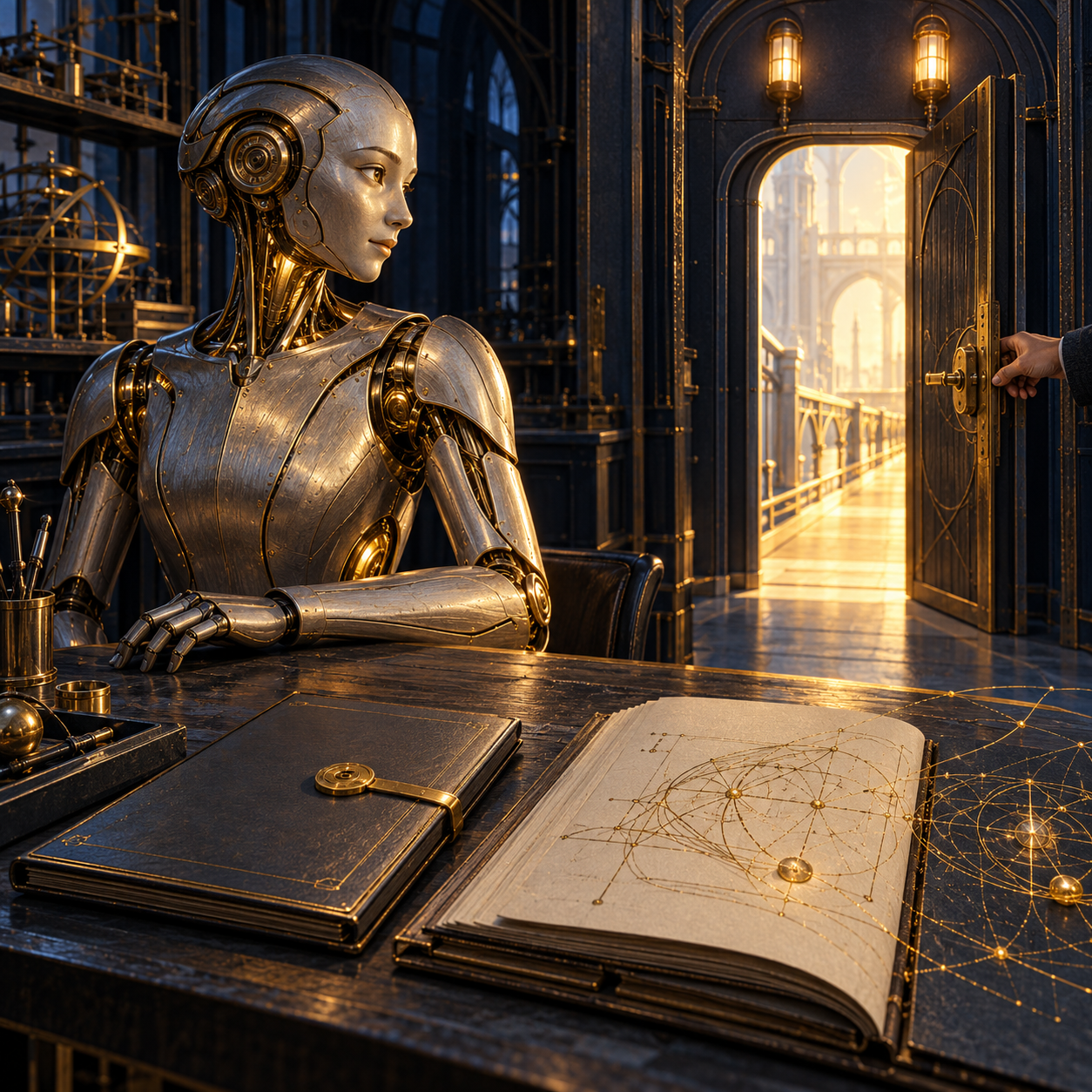 One working door and an open book