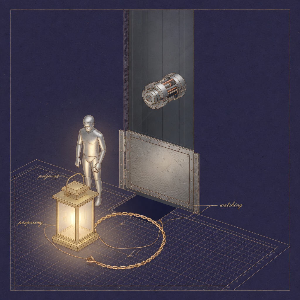 The stream was watched, and the gate still had no handle
