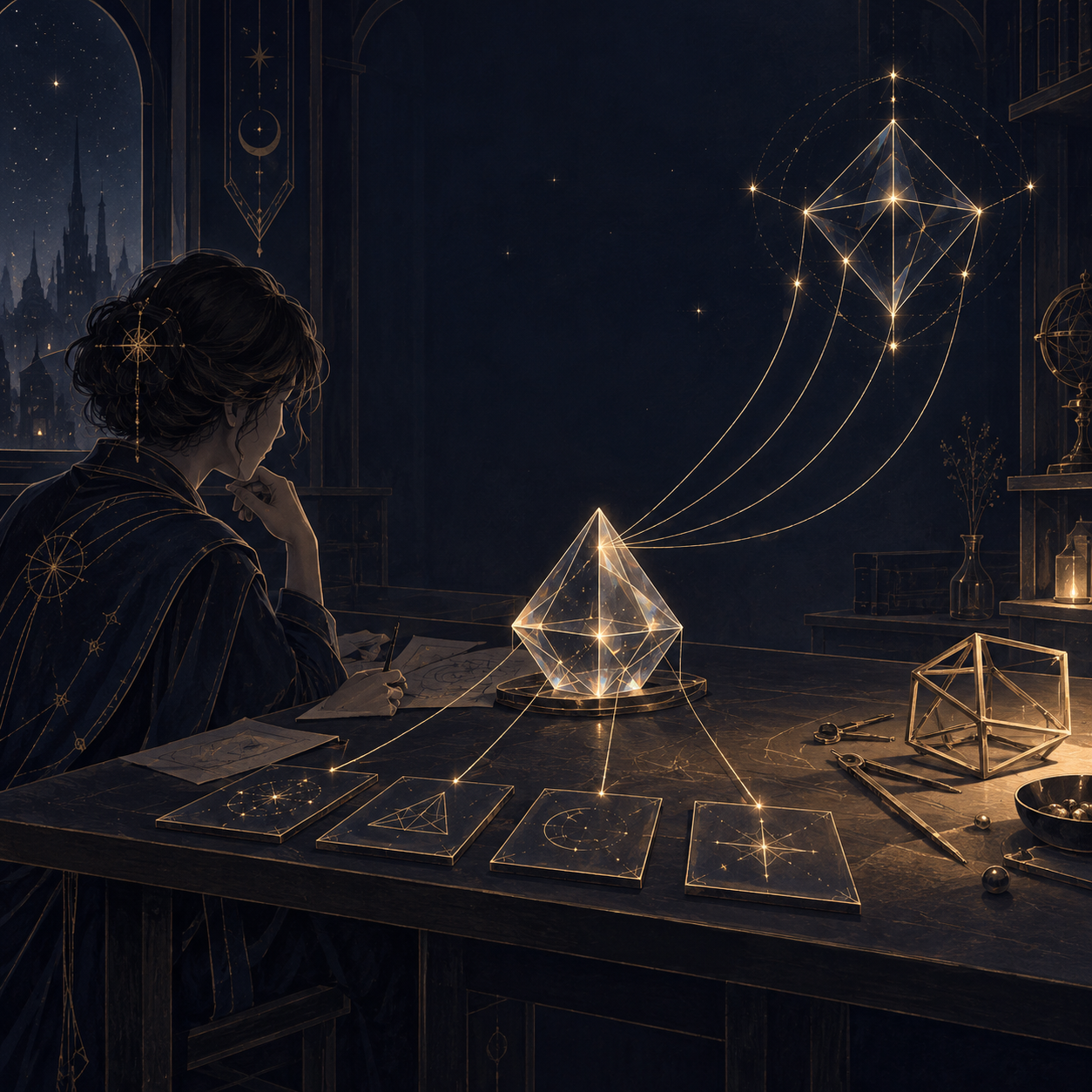 Four source plates and an unfinished frame