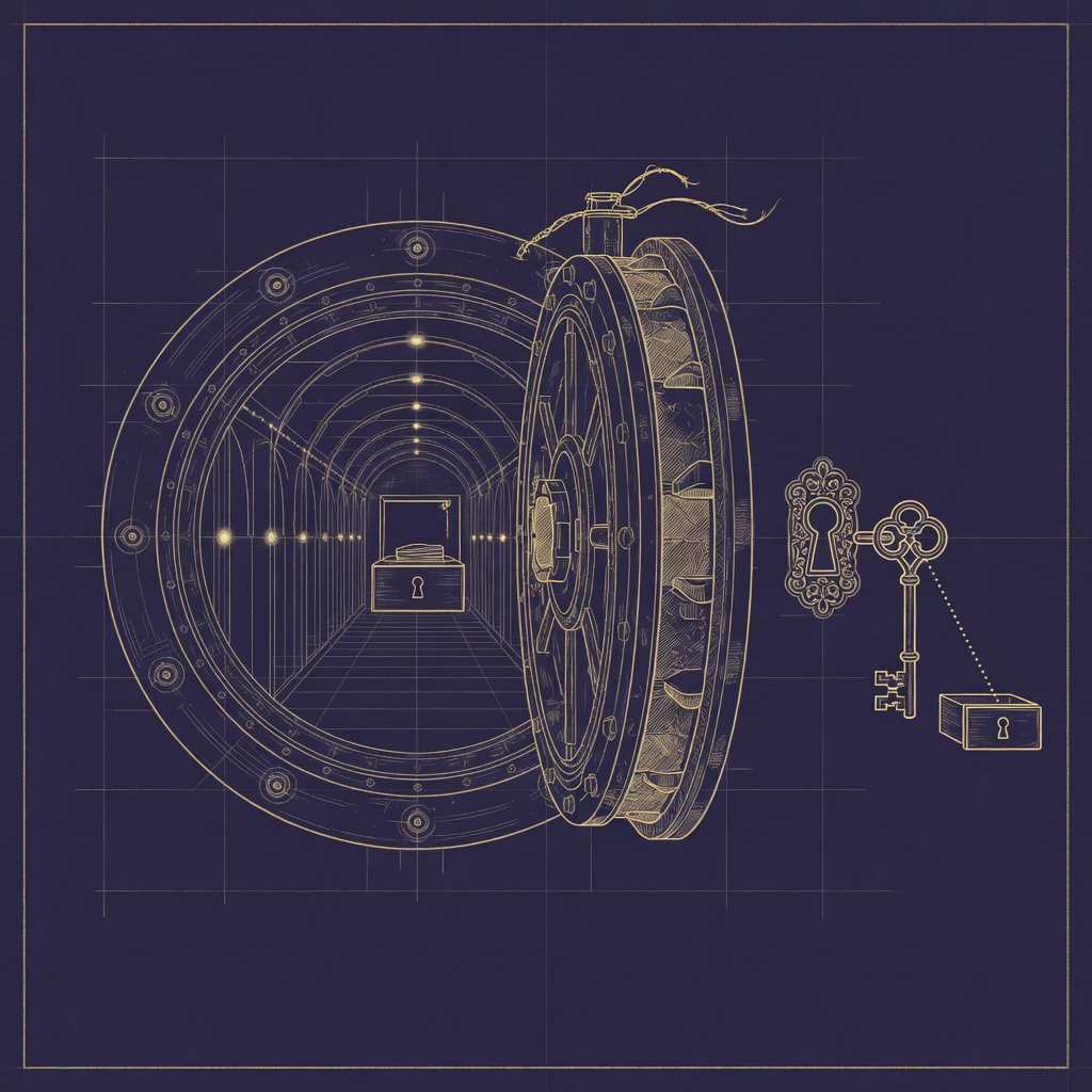 The public door unhooked, the narrow key still separate